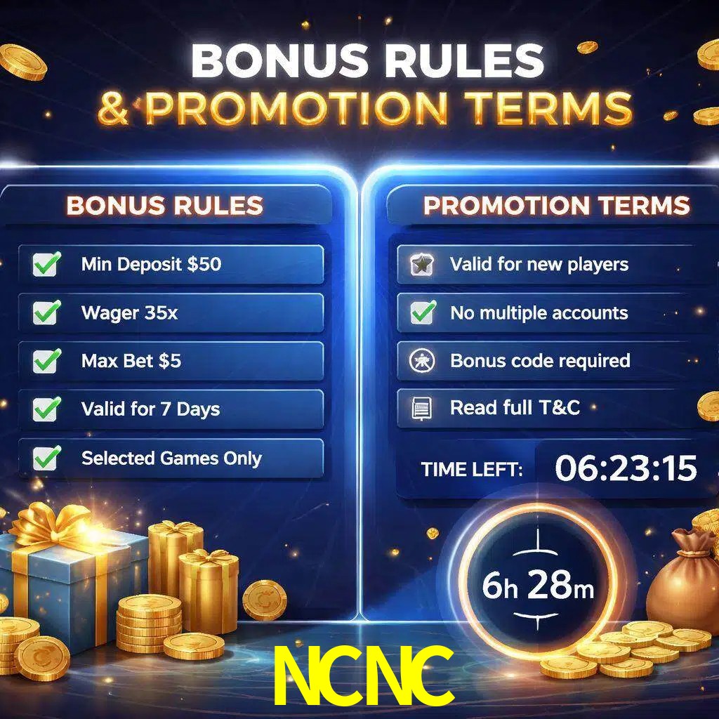 Reglas de promoción NCNC y condiciones de bonos explicadas visualmente